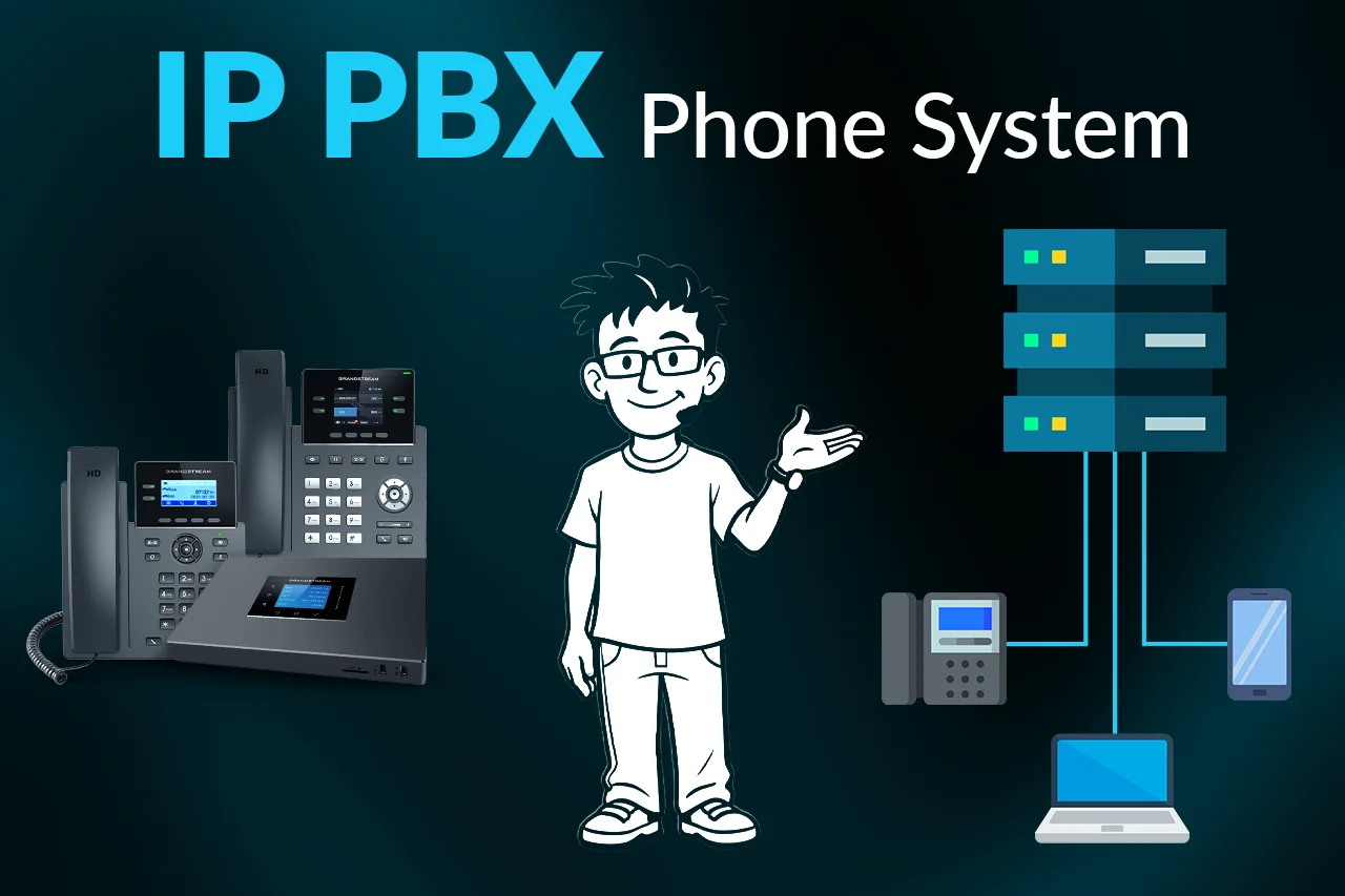IP PBX phone system architect diagram for Dubai business office showing VoIP call routing and network integration